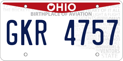 OH license plate GKR4757