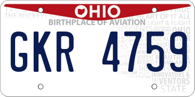 OH license plate GKR4759