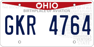 OH license plate GKR4764