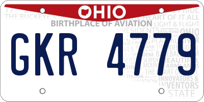 OH license plate GKR4779
