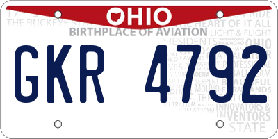 OH license plate GKR4792