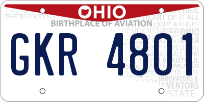 OH license plate GKR4801