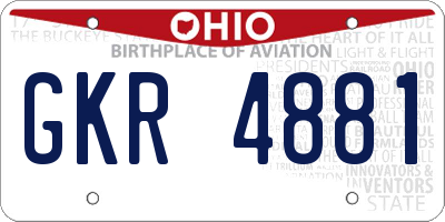 OH license plate GKR4881