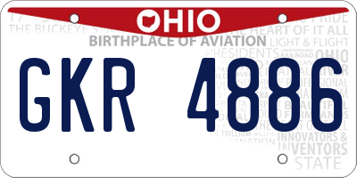 OH license plate GKR4886