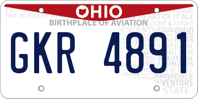 OH license plate GKR4891