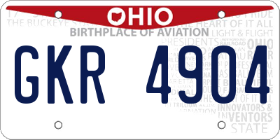 OH license plate GKR4904