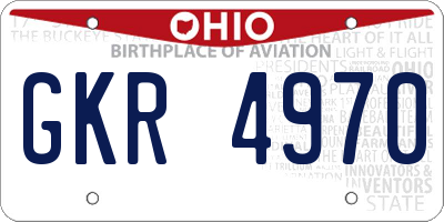 OH license plate GKR4970