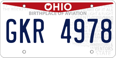 OH license plate GKR4978