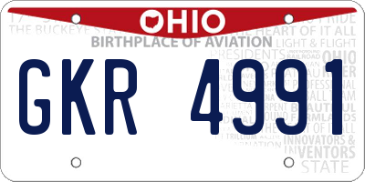 OH license plate GKR4991