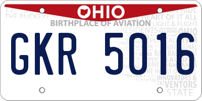 OH license plate GKR5016