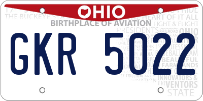 OH license plate GKR5022