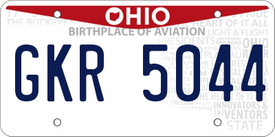 OH license plate GKR5044