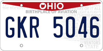OH license plate GKR5046