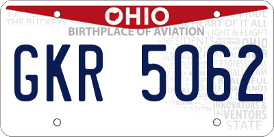 OH license plate GKR5062