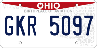 OH license plate GKR5097