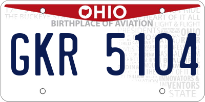 OH license plate GKR5104