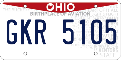 OH license plate GKR5105