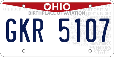 OH license plate GKR5107