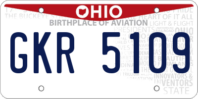 OH license plate GKR5109