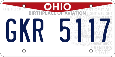 OH license plate GKR5117