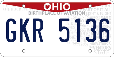 OH license plate GKR5136