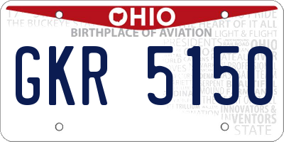 OH license plate GKR5150