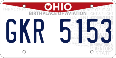 OH license plate GKR5153