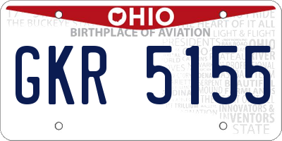 OH license plate GKR5155