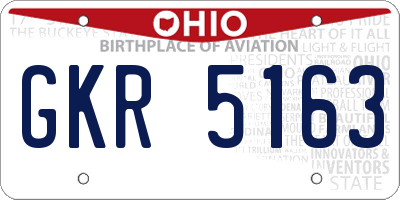 OH license plate GKR5163
