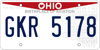 OH license plate GKR5178