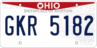 OH license plate GKR5182