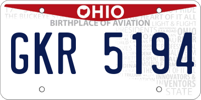 OH license plate GKR5194