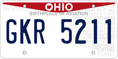 OH license plate GKR5211