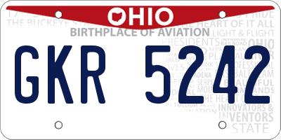 OH license plate GKR5242