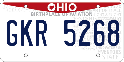 OH license plate GKR5268