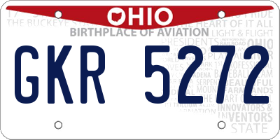 OH license plate GKR5272
