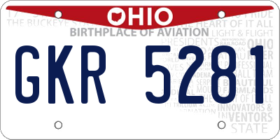 OH license plate GKR5281