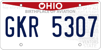 OH license plate GKR5307