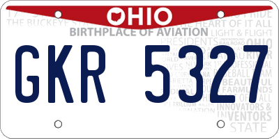 OH license plate GKR5327
