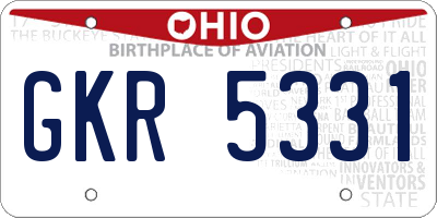 OH license plate GKR5331