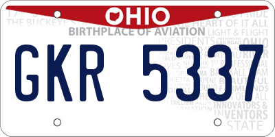 OH license plate GKR5337