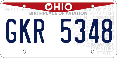 OH license plate GKR5348