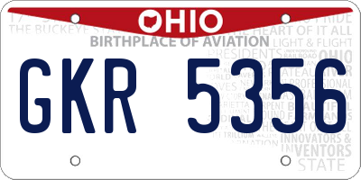 OH license plate GKR5356