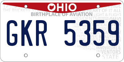OH license plate GKR5359