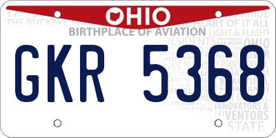 OH license plate GKR5368