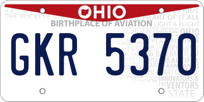 OH license plate GKR5370