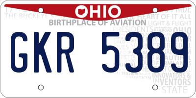 OH license plate GKR5389