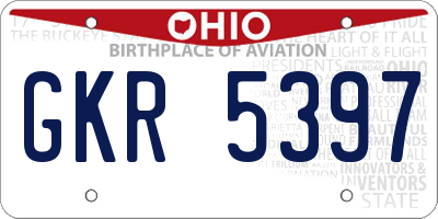 OH license plate GKR5397