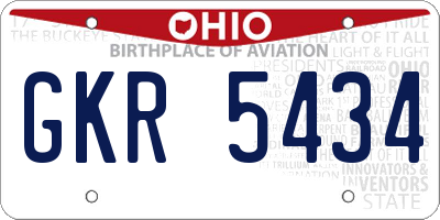 OH license plate GKR5434