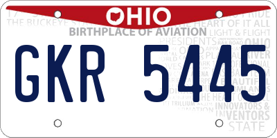 OH license plate GKR5445